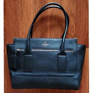 Kate Spade Large Southport Oden Black Pebble Grain Leather Shoulder Tote Bag